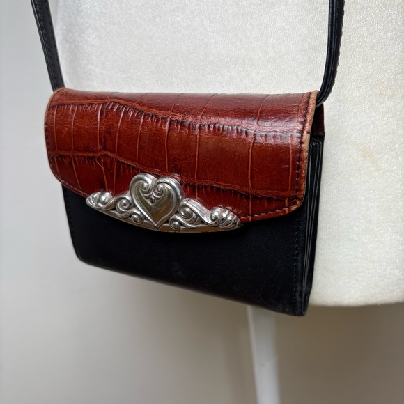 BRIGHTON Vintage ‘96 Crocodile Embossed Leather Wallet Crossbody Removable Strap - Picture 13 of 15